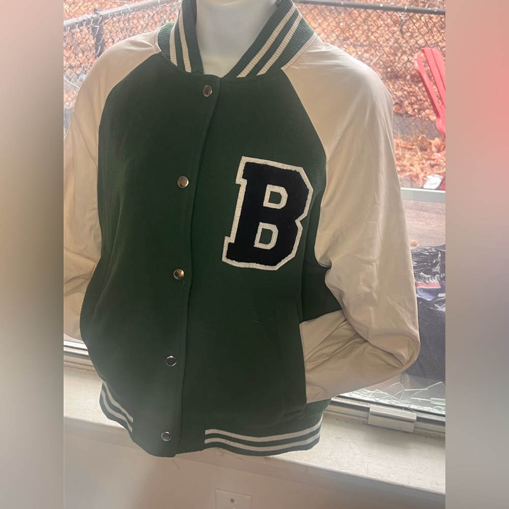 Green and White Varsity Jacket